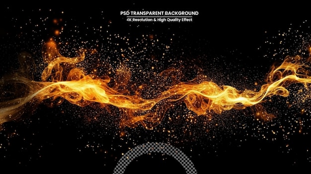 detail of fire sparks isolated on black background abstract flaming background