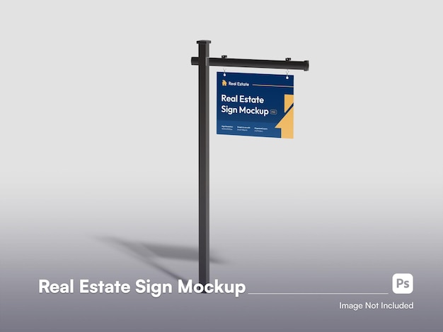 PSD detail real estate hanging sign 3d isolated mockup