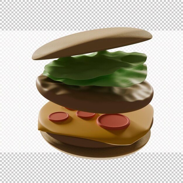 PSD burger 3d dettagliato