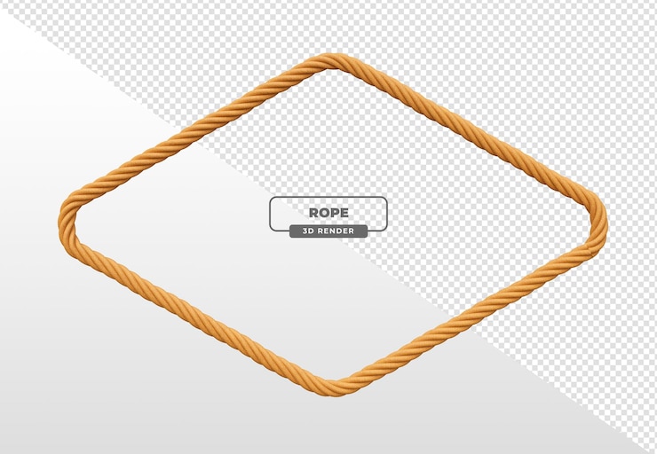 PSD detailed 3d render of a rope border in diamond shape 3d render