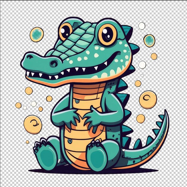 PSD detailed alligator illustration