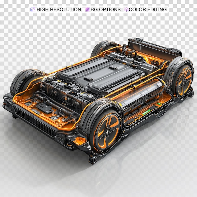 Detailed Cutaway View of Electric Vehicle Battery Module Components