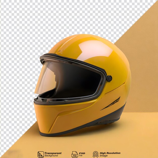 PSD detailed fullface motorbike helmet isolated on transparent background