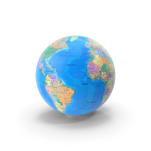 detailed globe of the world