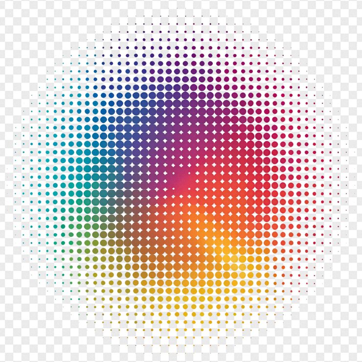 PSD detailed halftone effect isolated on transparent background for photo effect