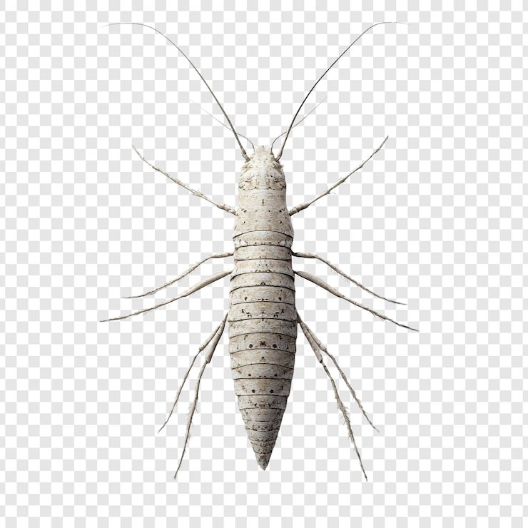 PSD a detailed image of a white earwig