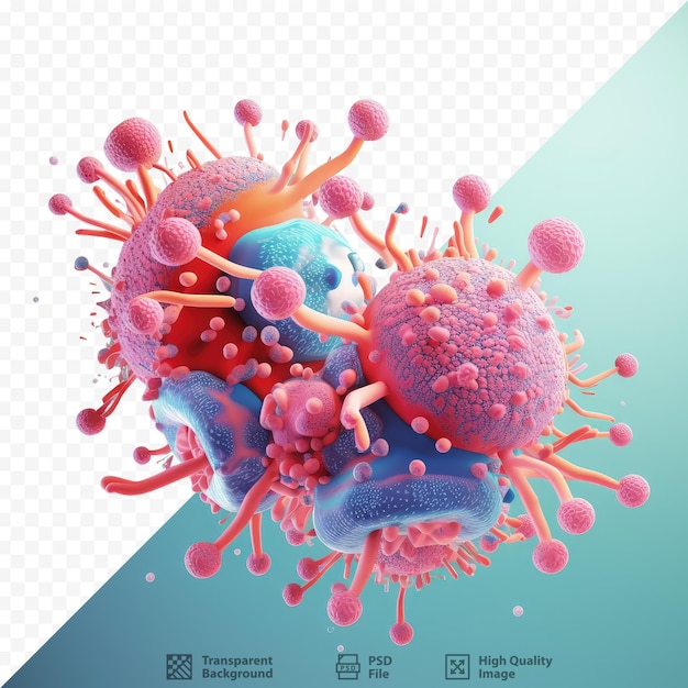 PSD detailed medical illustration of viruses and bacteria isolated on a transparent background