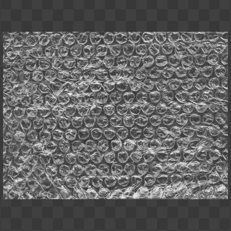 PSD detailed plastic bubble wrap texture for posters and layout design on transparent background