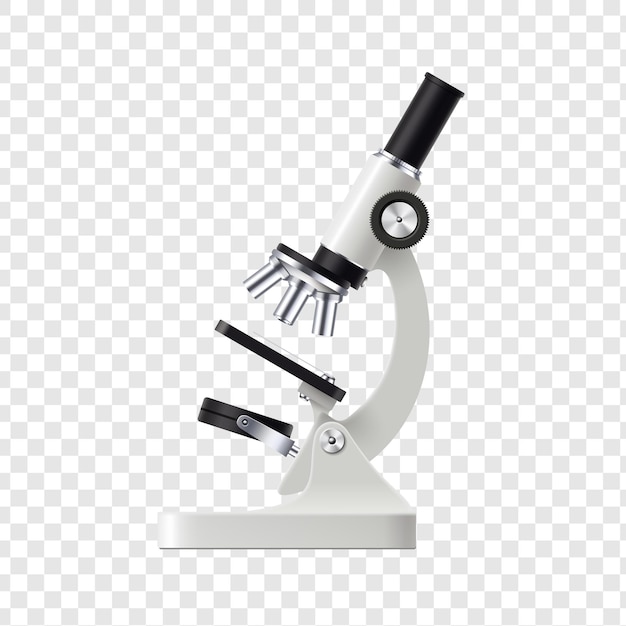 detailed render of a compound microscope for scientific and educational isolated on transparent back