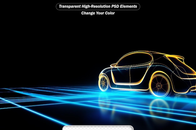 PSD silhouette dettagliata della guida di un'auto sportiva ad alta velocità