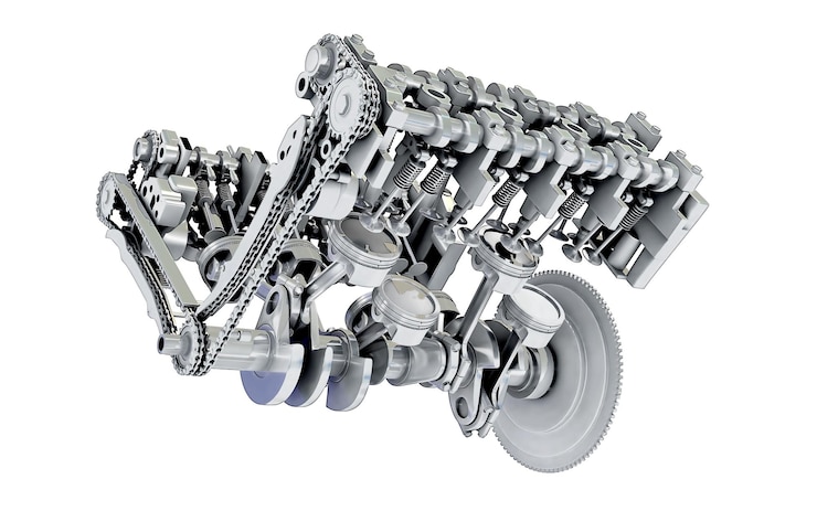 PSD detailed view of a car engine