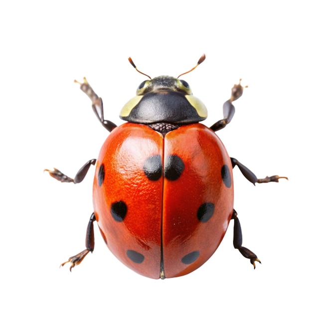 Detailed View of SevenSpot Ladybird Isolated On Transparent Background