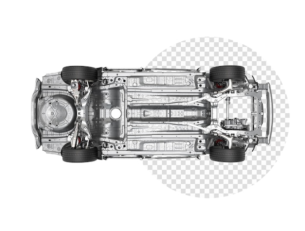 PSD details of the car body on a white background