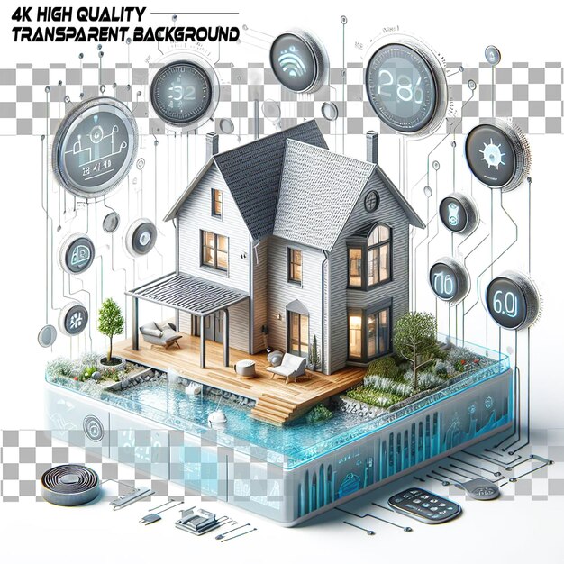 PSD detecting leaks air quality and temperature changes on transparent background