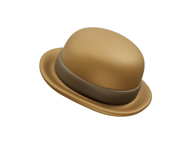 Detective Hat 3D Icon rendering ilustracja bowler Hat 3D icon rendering Ilustracja