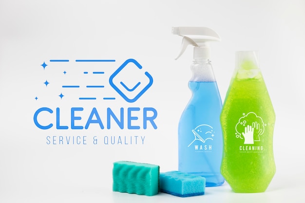 Detergent and cleaning spray mock-up