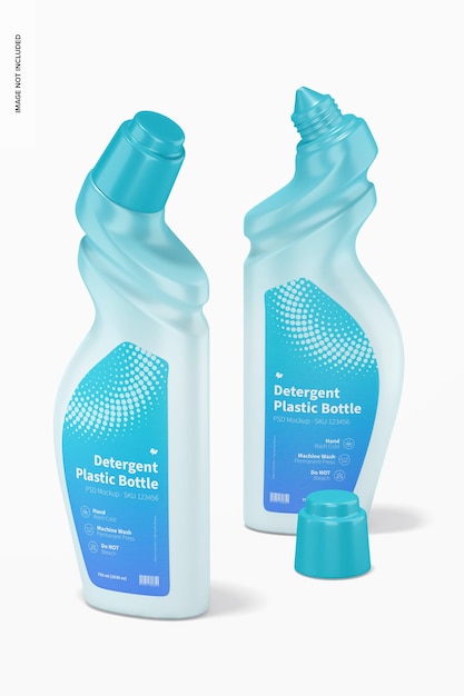 Мокап пластиковых бутылок с моющим средством