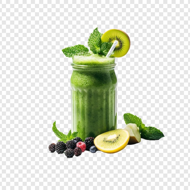 PSD detox smoothie isolated on transparent background