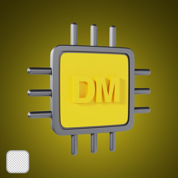 Deutsche Mark Processor 3d illustration