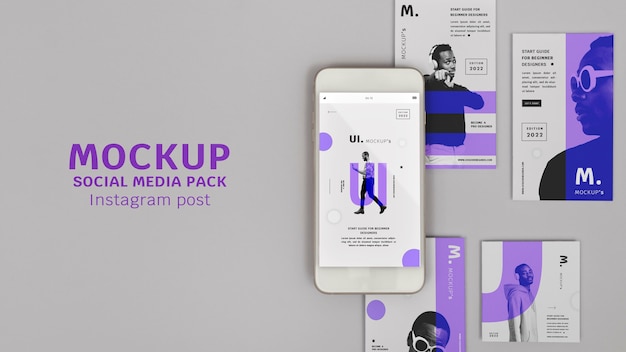 PSD device and banners mockup for social media