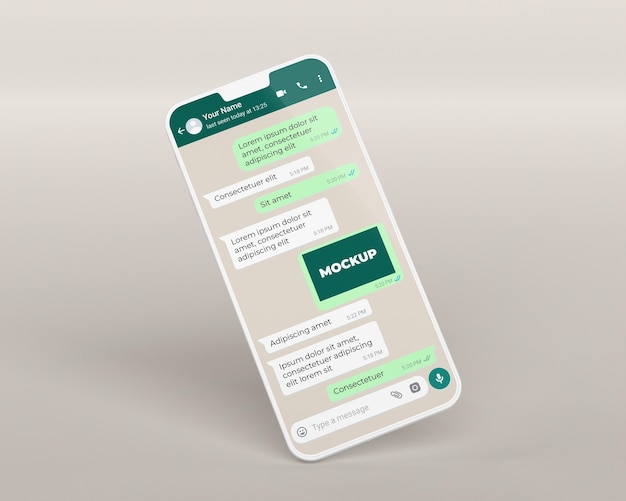 PSD mockup della chat del dispositivo