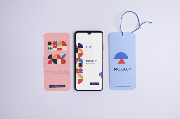 PSD device label tag mockup