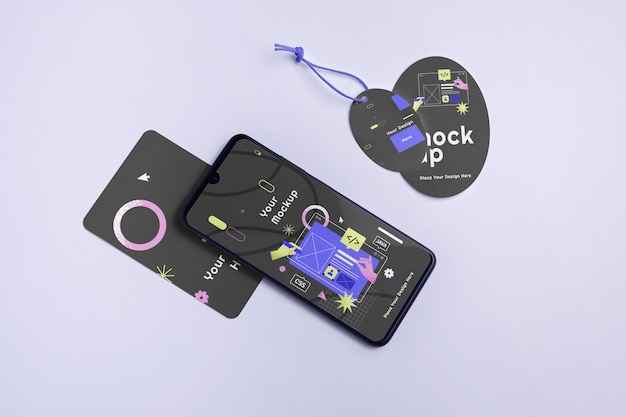 device label tag mockup