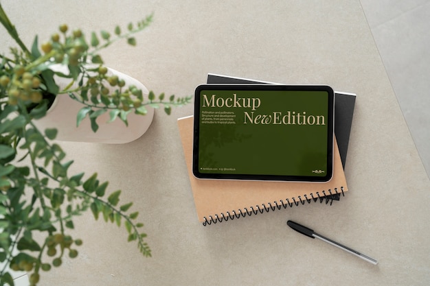 Device mockup design in minimal office