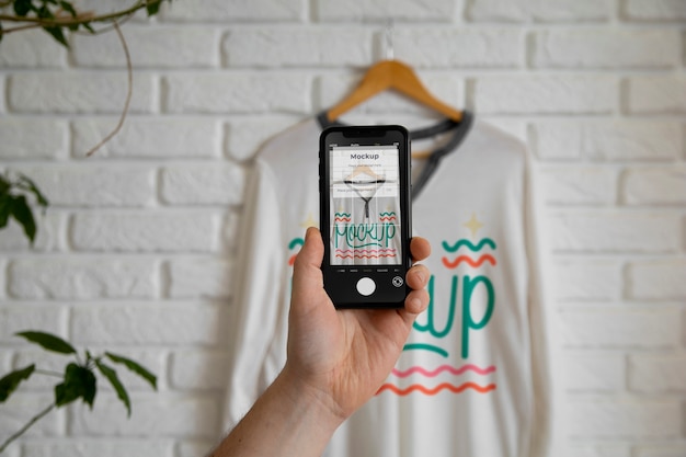 PSD device mockup with clothes