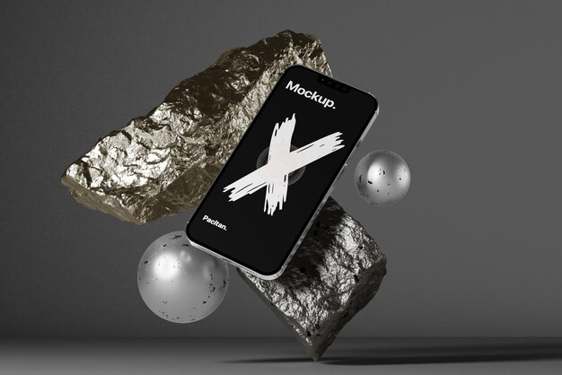 Device mockup with minimal background and realistic scene Editable background and object coloror