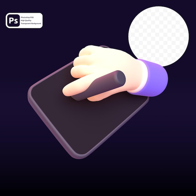 PSD device phone in 3d render for graphic asset web presentation or other