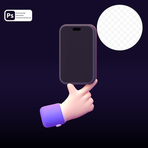 PSD device phone in 3d render for graphic asset web presentation or other