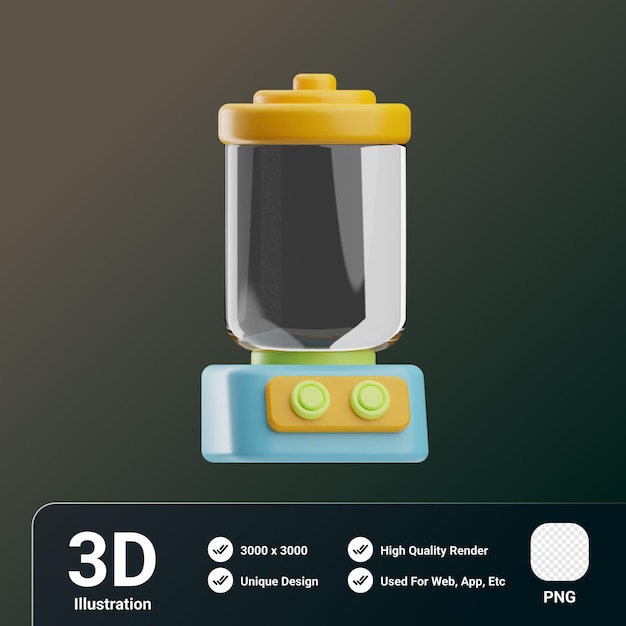 PSD device repair food blender 3d illustration