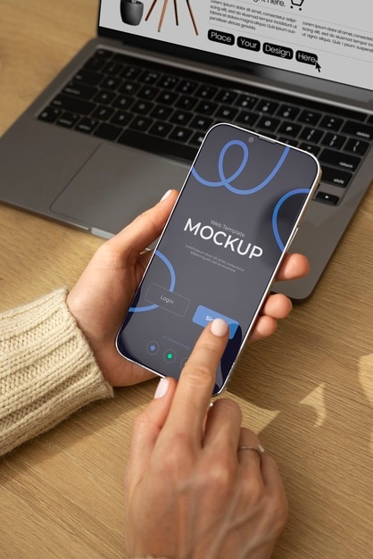 PSD device screen mockup design