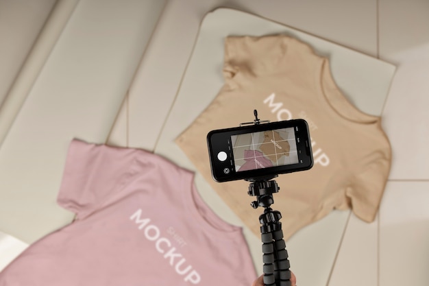 PSD device taking picture of clotheing mockup