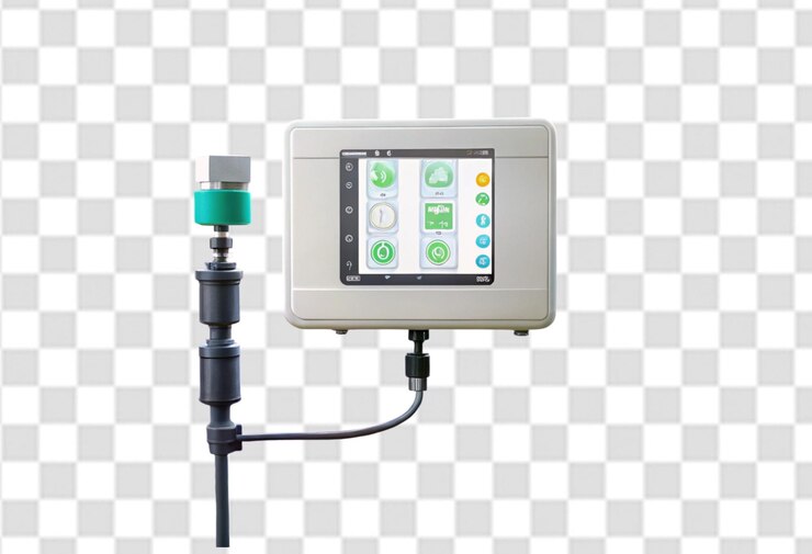 PSD a device with a green screen that says quot retractable quot