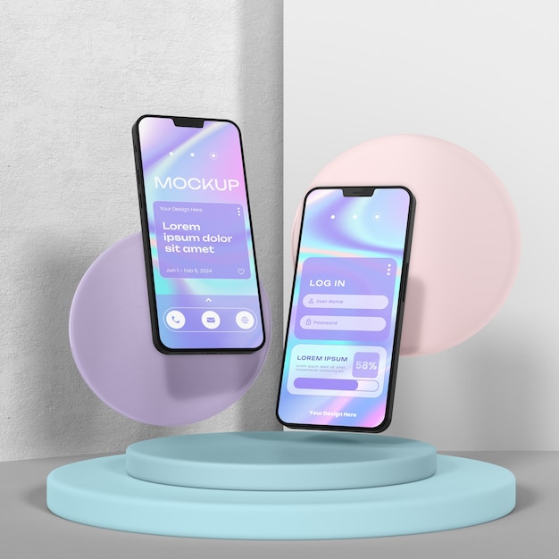 PSD devices on a podium mockup