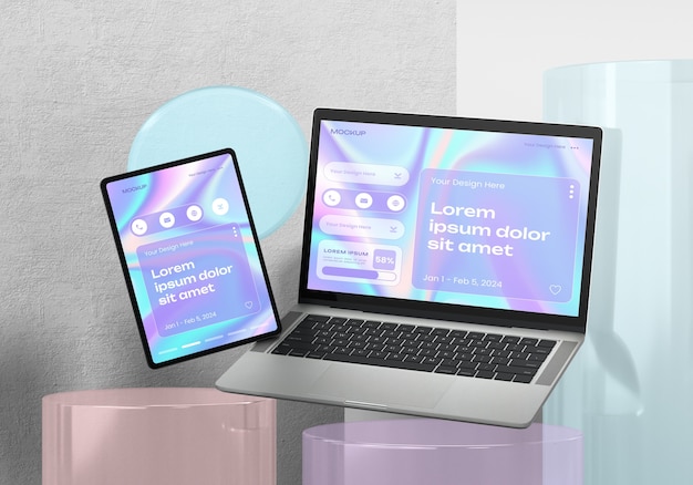 PSD devices on a podium mockup