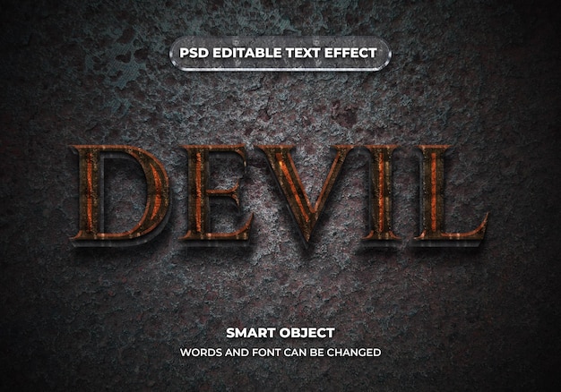 Devil 3d editable text effect style