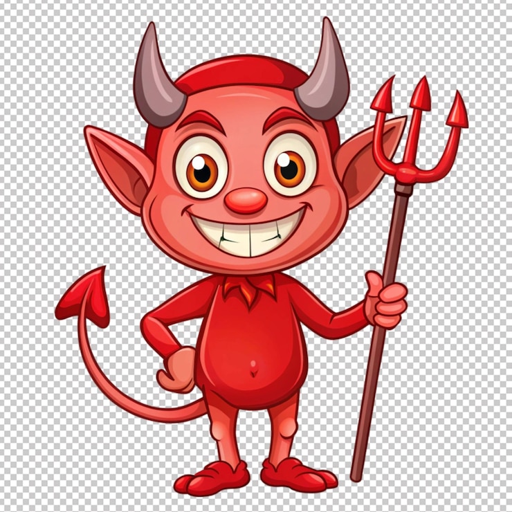 PSD devil cartoon character on white background