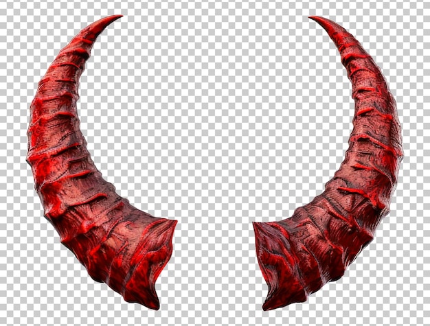 PSD devil demon horns isolated on transparent background