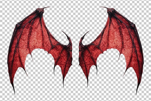 PSD devil demon wings isolated on transparent background