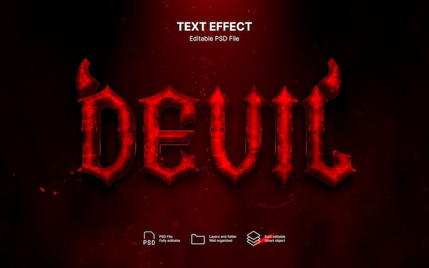 PSD devil tekst effect