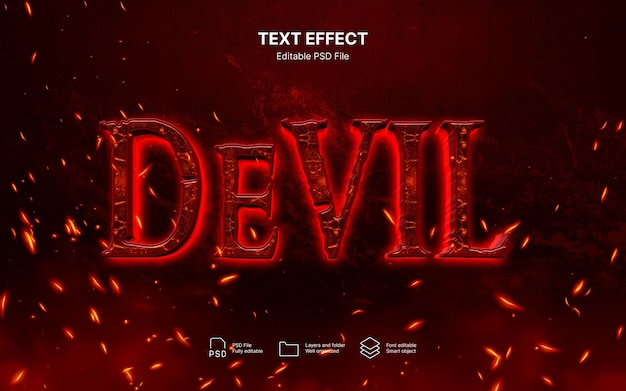 PSD devil tekst effect