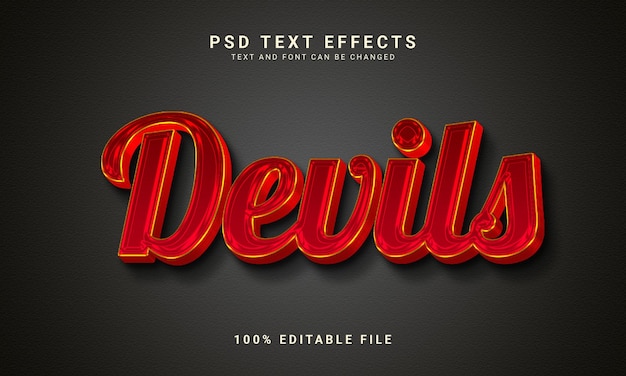 Devils 3d text style effect