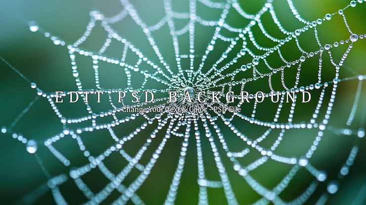 PSD dewcovered spider web