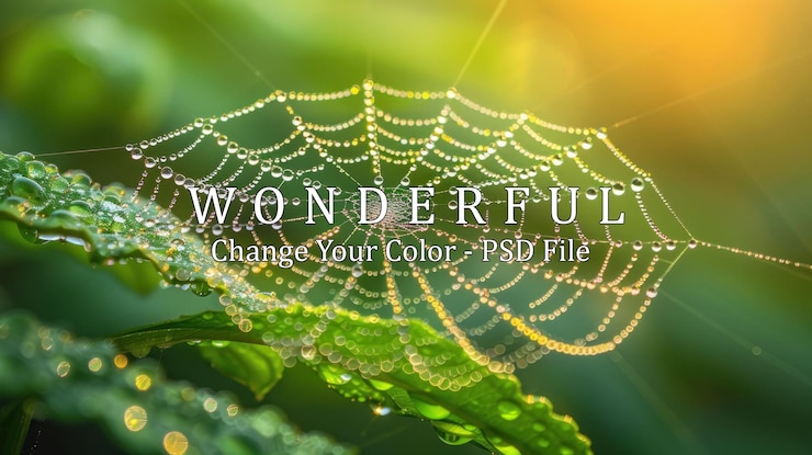 PSD dewy spiderweb