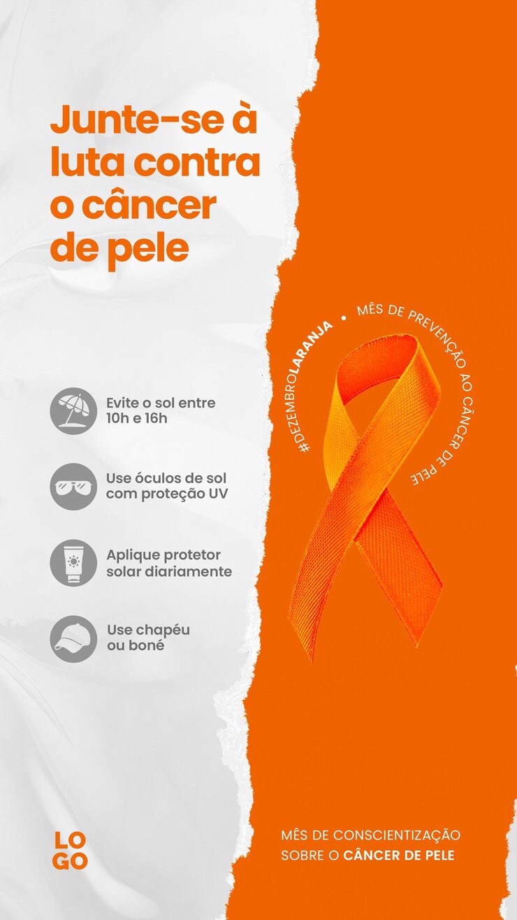 PSD dezembro laranja mes de combate ao cancer de pele december orange month to fight skin cancer