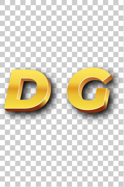 PSD dg gold logo icon isolated white background transparent