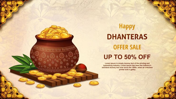 PSD dhanteras offer sale background